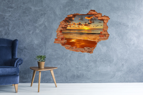 Wandtattoos 3D Optik Loch Sonnenuntergang über dem Meer