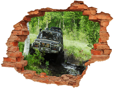 Wandtattoos Loch in der Wand Offroad-Abenteuer im Wald