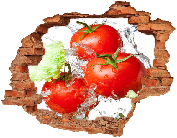 3D Loch Aufkleber Frische Tomaten in Wasser