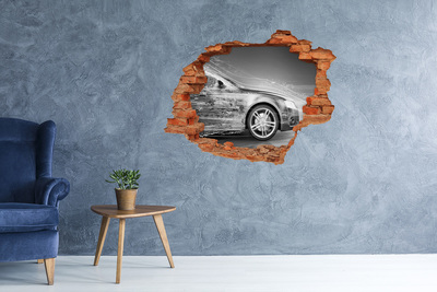Wandtattoos 3D Optik Loch Ein Auto durchbricht eine Wand
