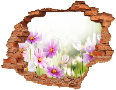 Wandtattoos Loch in der Wand Ein Blumenparadies hinter der Mauer