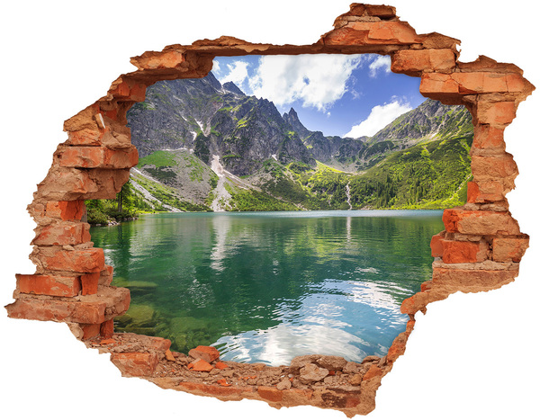 Wandtattoos Loch in der Wand Bergsee im Tal