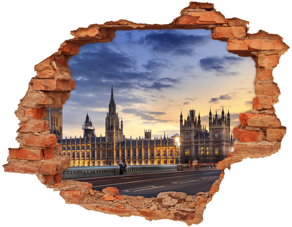 Wandbilder 3D Mauerdurchbruch Sonnenuntergang über London