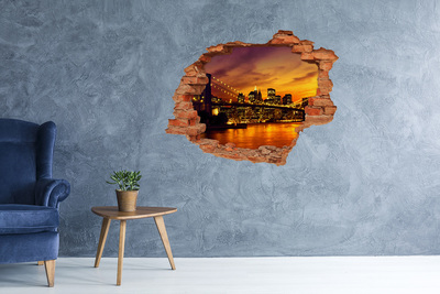 Wandtattoos Loch New Yorker Skyline bei Sonnenuntergang