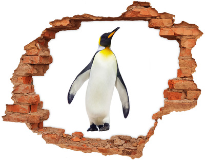 Wandtattoos 3D Optik Loch Pinguin in einem Loch in der Wand