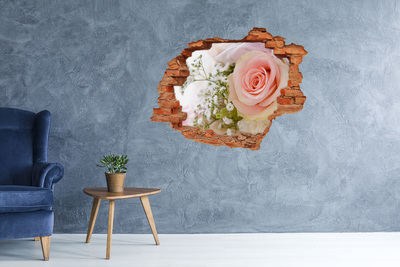 3D Loch Aufkleber Eine Rose in einem Blumenarrangement