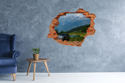 3D Loch Aufkleber Berglandschaft mit einem See