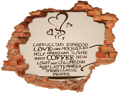 Wandtattoos 3D Optik Loch Kaffee-Oase