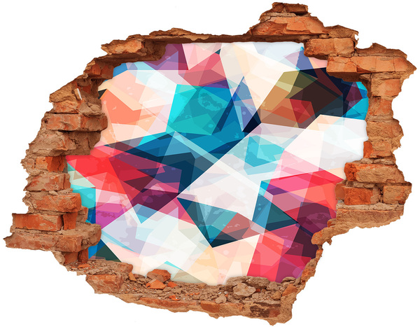 3D Loch Aufkleber Farbenfrohe Kristallwelt