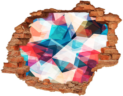 3D Loch Aufkleber Farbenfrohe Kristallwelt