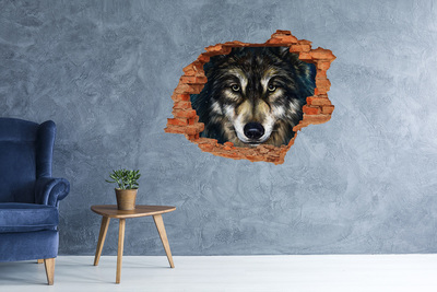 Wandbilder 3D Mauerdurchbruch Wolfs Blick durch die Wand
