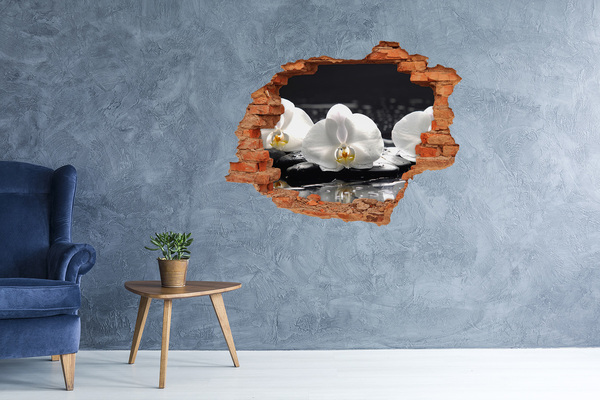 Wandtattoos Loch Orchideenblüte auf dem Wasser