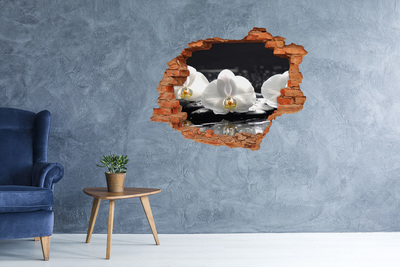 Wandtattoos Loch Orchideenblüte auf dem Wasser