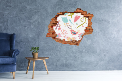 Wandtattoos 3D Optik Loch Die bunte Welt hinter dem Loch