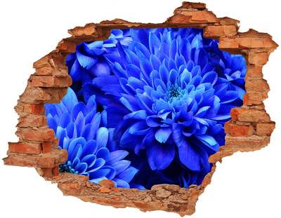 Wandbilder 3D Mauerdurchbruch Blaue Blume in einem Loch in der Wand