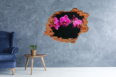 Wandtattoos 3D Optik Loch Orchidee durch die Wand
