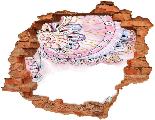 Wandtattoos Loch Farbenfrohes Muster auf Betongrund