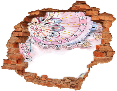 Wandtattoos Loch Farbenfrohes Muster auf Betongrund