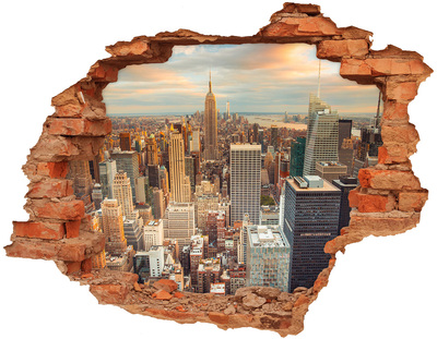 3D Loch Aufkleber Blick auf New York