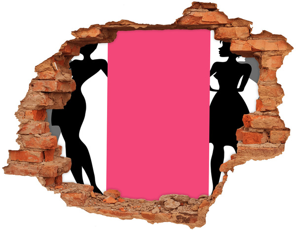 Wandbilder 3D Mauerdurchbruch Stilvolle Figur in einem Loch in der Wand