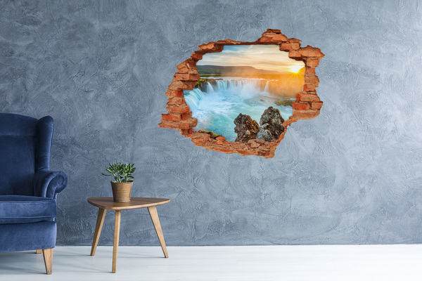 Wandtattoos Loch Wasserfall in der untergehenden Sonne