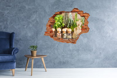 Wandbilder 3D Mauerdurchbruch Kräuterecke in der Küche