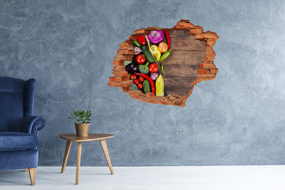 Wandtattoos Loch in der Wand Obst und Gemüse in einem kleinen Laden
