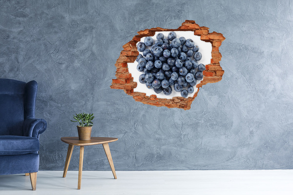3D Loch Aufkleber Blaubeeren in einem kleinen Laden