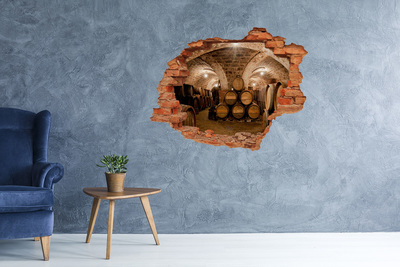 Wandtattoos Loch in der Wand Innenansicht eines Weinguts mit Fässern