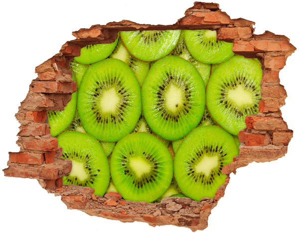 3D Loch Aufkleber Kiwi-Stücke in der Wand