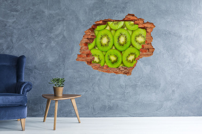 3D Loch Aufkleber Kiwi-Stücke in der Wand