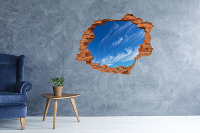 Wandbilder 3D Mauerdurchbruch Himmel mit Wolken