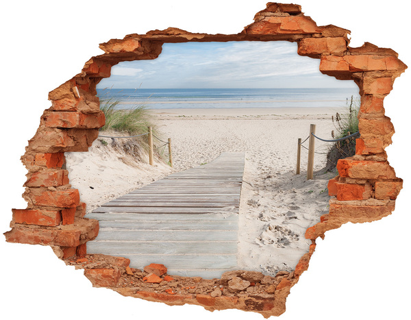 Wandtattoos Loch in der Wand Ein geheimnisvoller Strand mit einem Holzsteg