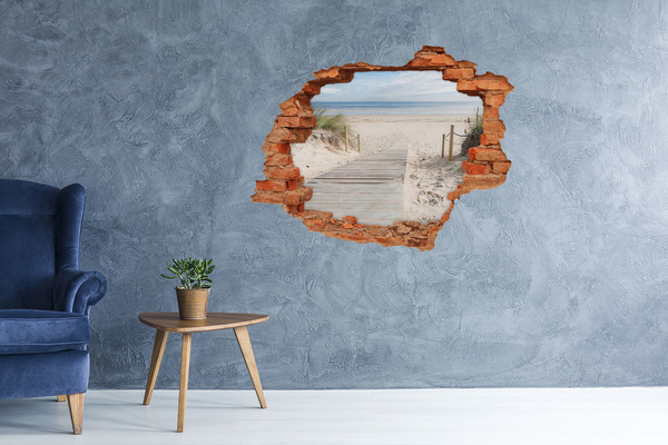 Wandtattoos Loch in der Wand Ein geheimnisvoller Strand mit einem Holzsteg
