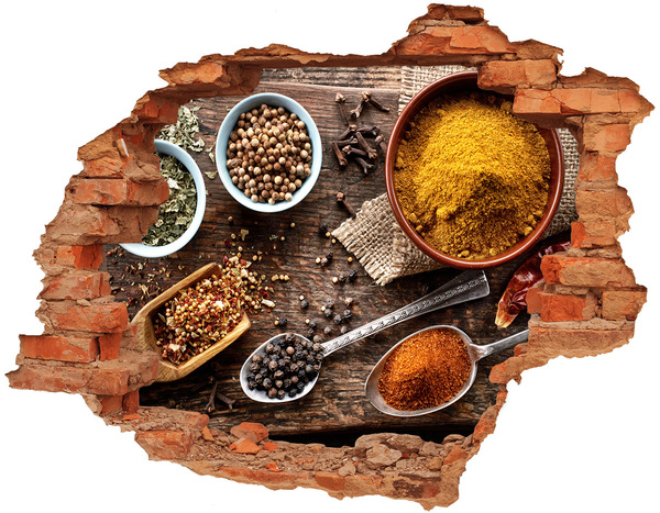 Wandtattoos Loch in der Wand Küchengewürze