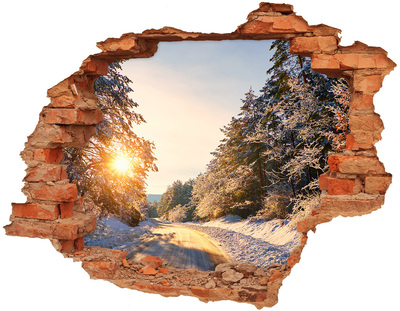Wandbilder 3D Mauerdurchbruch Winterlandschaft im Wald