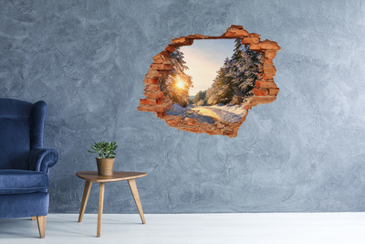 Wandbilder 3D Mauerdurchbruch Winterlandschaft im Wald