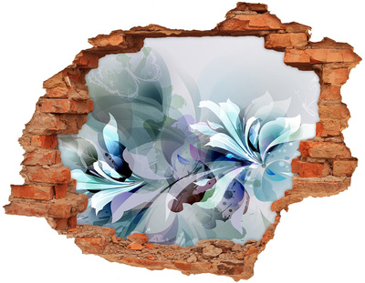 Wandtattoos Loch in der Wand Blumenillusion aus Beton
