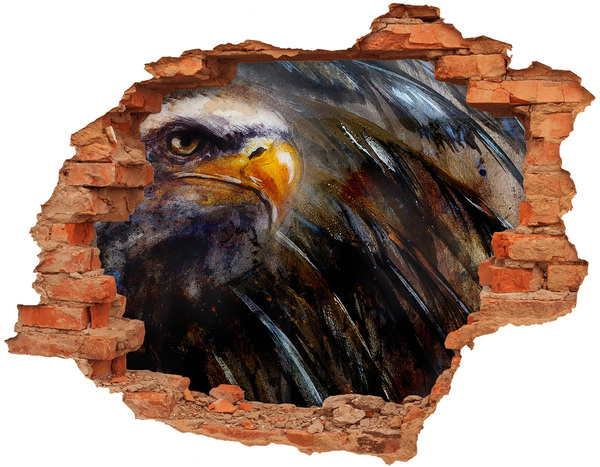 3D Loch Aufkleber Adler in einer zerstörten Mauer