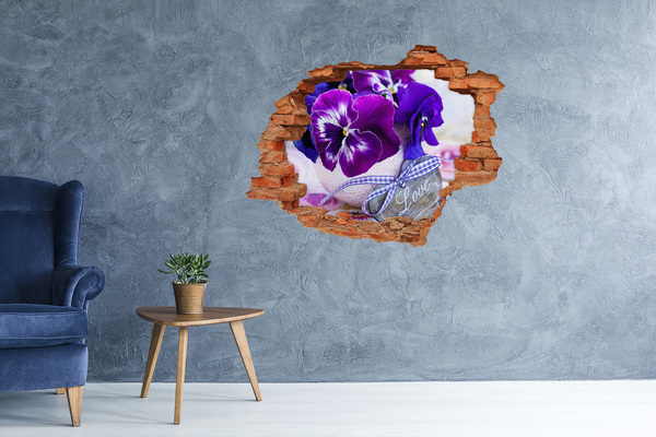 Wandtattoos Loch in der Wand Blumendekoration mit einem Herz