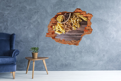 Wandbilder 3D Mauerdurchbruch Hole in the Wall Pasta