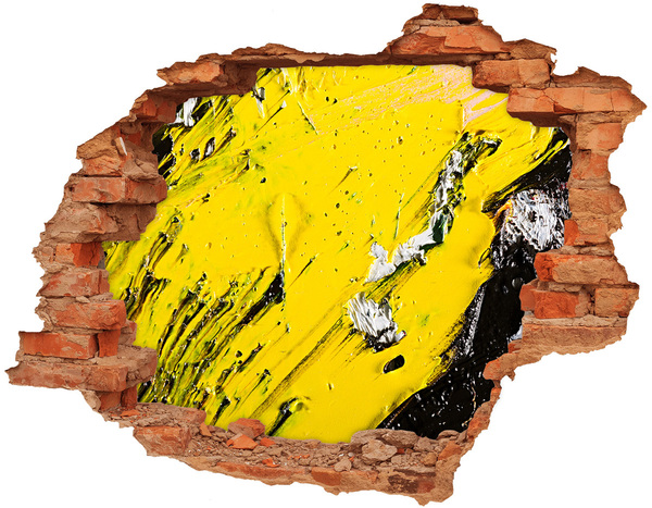 3D Loch Aufkleber Goldenes Loch im Beton