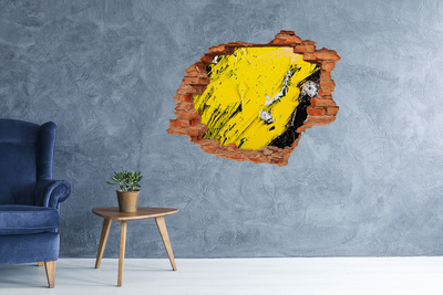 3D Loch Aufkleber Goldenes Loch im Beton