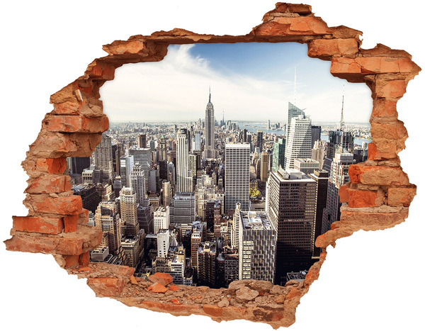 Wandbilder 3D Mauerdurchbruch Blick auf New York