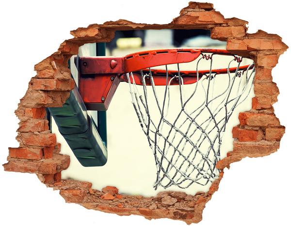 Wandbilder 3D Mauerdurchbruch Basketballwurf über die Mauer