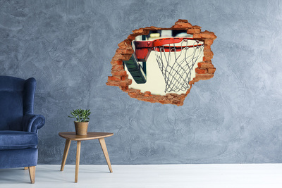Wandbilder 3D Mauerdurchbruch Basketballwurf über die Mauer