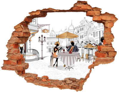 Wandtattoos Loch in der Wand Café im europäischen Stil