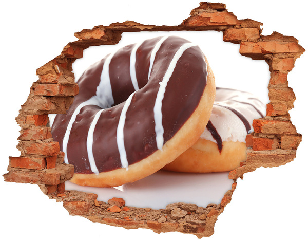 3D Loch Aufkleber Schokoladen-Donuts bei Hole in the Wall