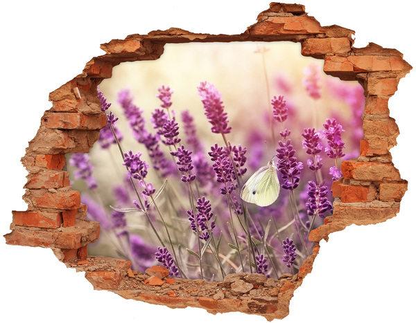 3D Loch Aufkleber Blumenparadies mit einem Schmetterling