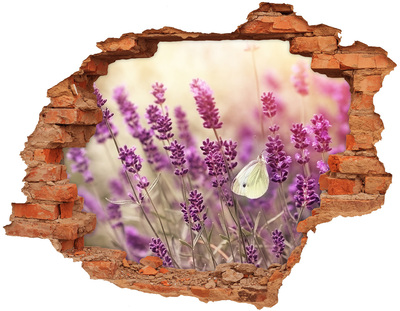 3D Loch Aufkleber Blumenparadies mit einem Schmetterling